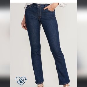 Mid-Rise Curvey Boot-Cut Jeans for Women Dark Wash